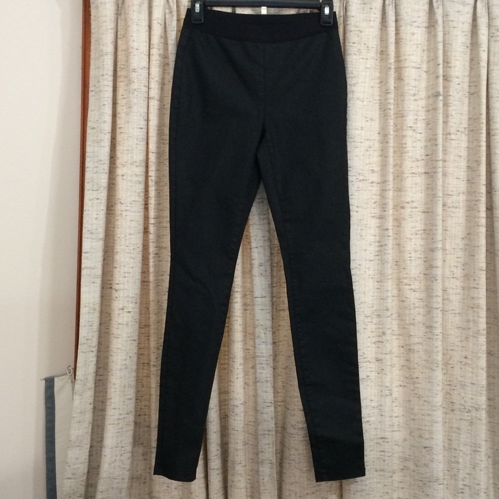 Eileen Fisher Black Coated Organic Cotton Legging